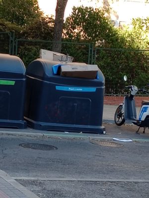 Contenedor desbordado en Retiro